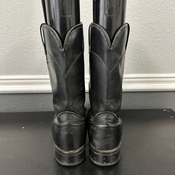 Laredo 7902 Saddle Roper Black Cowhide Leather Boots USA Made Size 8 EE Wide - Picture 5 of 10